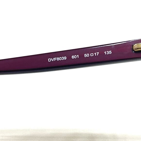 NEW Diane von Furstenberg DVF 8039 601 Glossy Gold Eyeglass Half Frame 50-17-135 - Picture 6 of 6